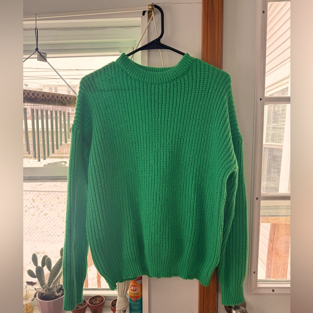 Green Chunky Knit Sweater
